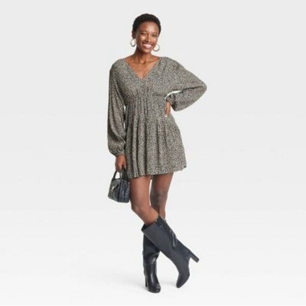 Wild Fable Animal Print Swing Dress SZ L